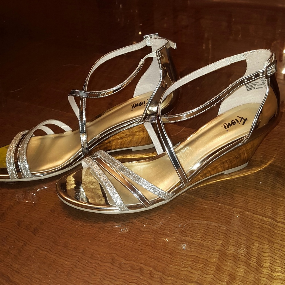 Gold Strappy Small Heels